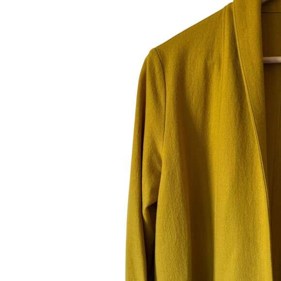 Eileen Fisher Sm Boiled Wool Cardigan Shawl Collar Open Front Pockets Mid Length - Picture 6 of 16